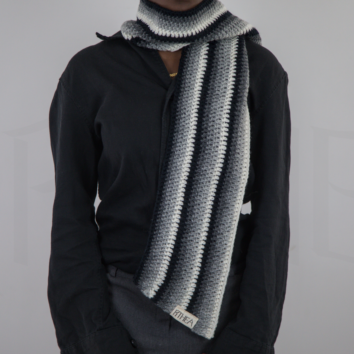 Ombre asymmetric scarf - shadow