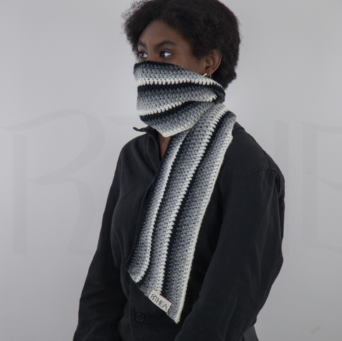 Ombre asymmetric scarf - shadow