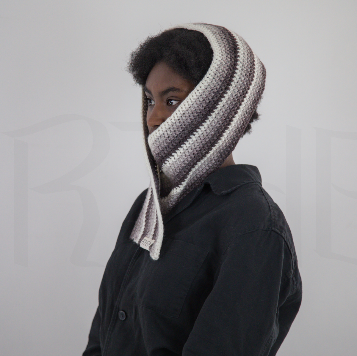 Ombre asymmetric scarf - wood