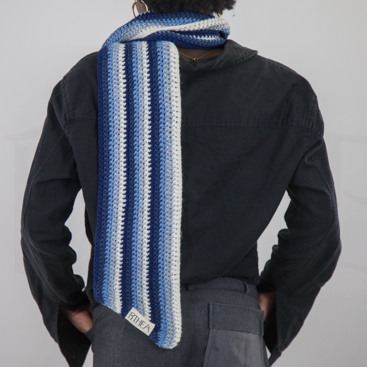 Ombre asymmetric scarf - ocean