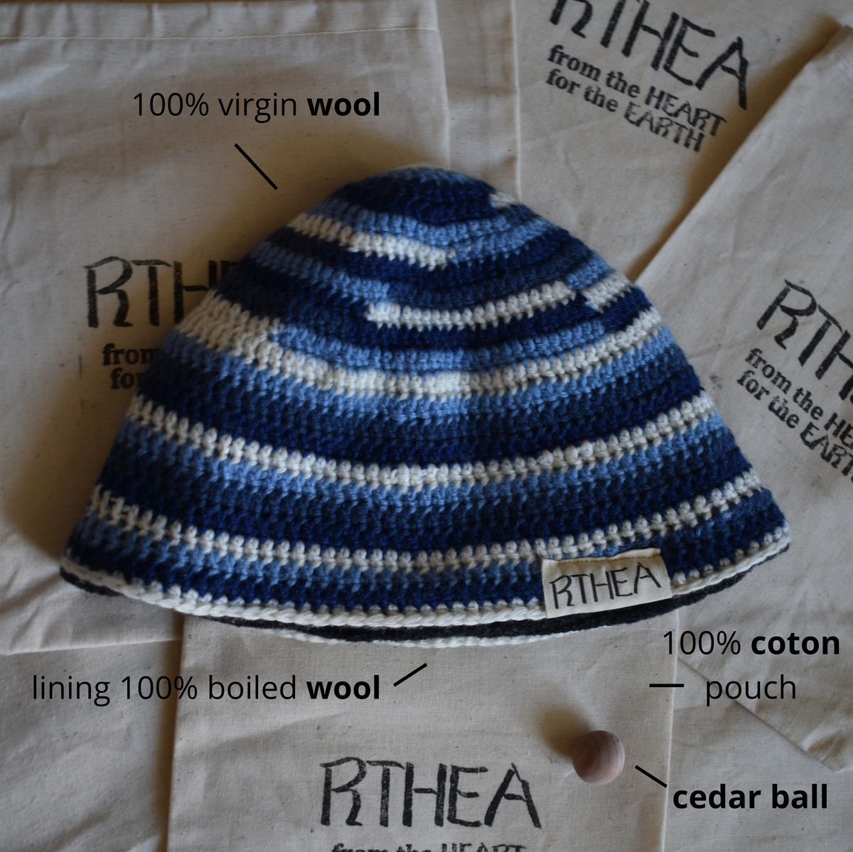 Ombre double beanie - ocean