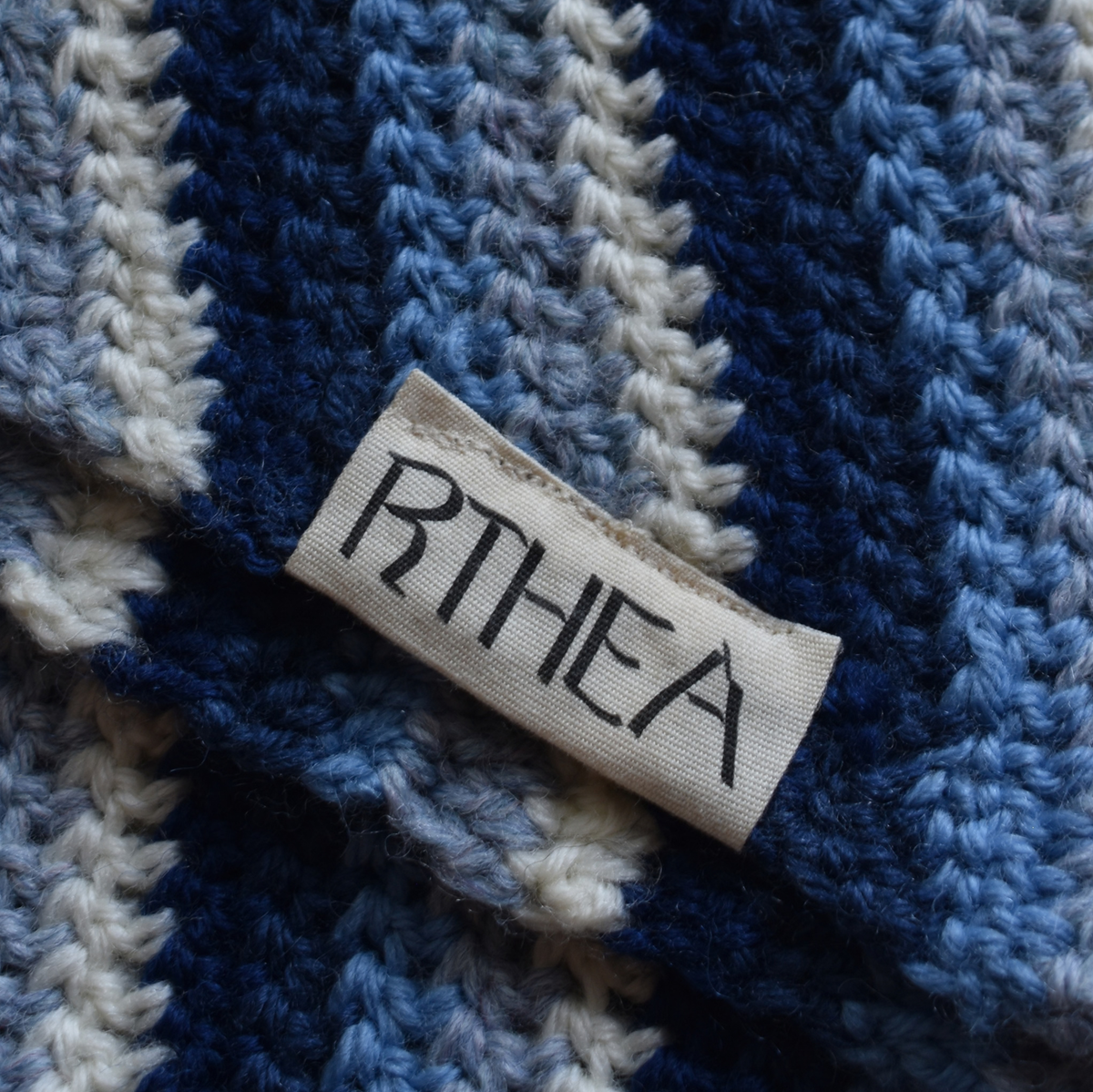 Ombre asymmetric scarf - ocean