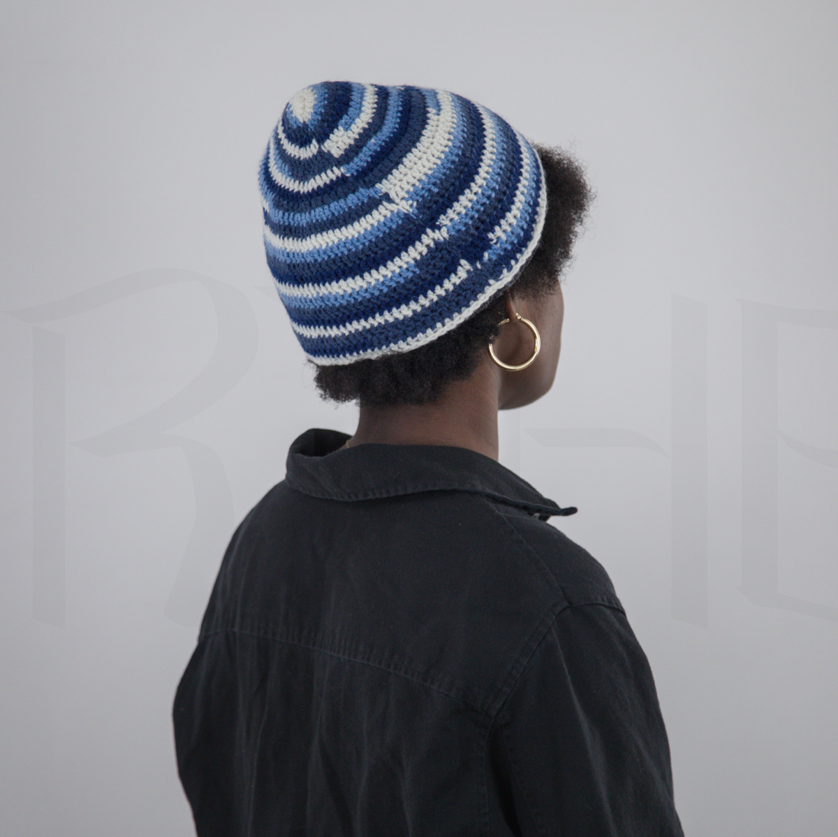 Ombre double beanie - ocean