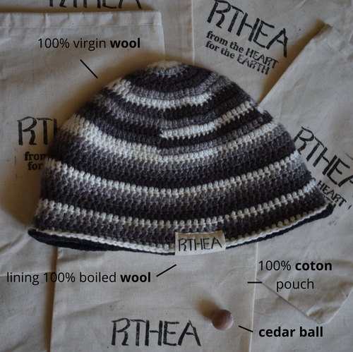 Ombre double beanie - wood