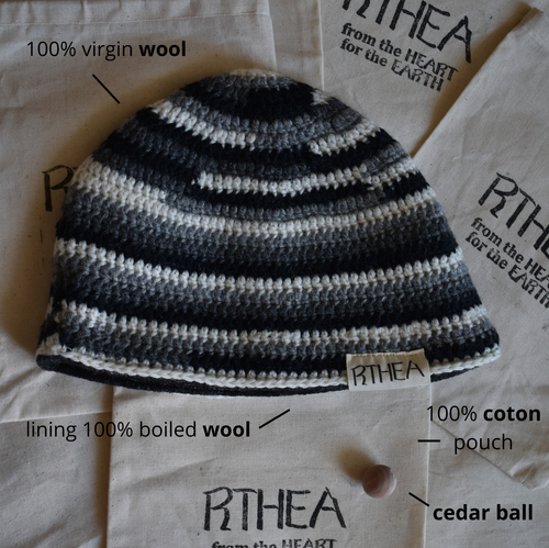 Ombre double beanie - shadow